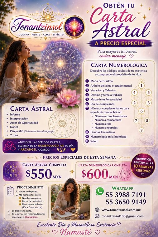 Carta astral y numerológica